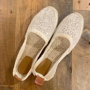 Chloe White Lace Espadrille - Never Worn
